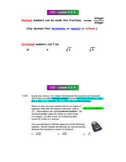 CC3--Lesson 9.2.4 Rational numbers can be made into fractions