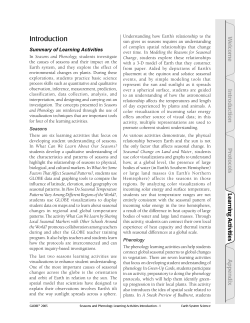 Seasons and Phenology: Introduction
