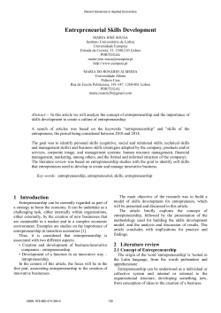 Entrepreneurial Skills Development (PDF Available)
