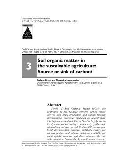 Soil organic matter in the sustainable agriculture: Source or sink of
