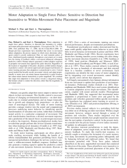 Motor Adaptation to Single Force Pulses: Sensitive to Direction but