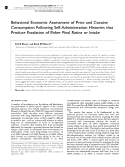 Behavioral Economic Assessment of Price and Cocaine
