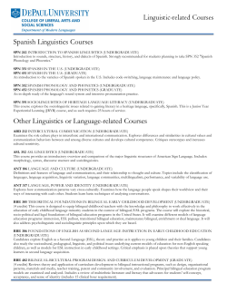 Linguistic-related Courses Spanish Linguistics Courses Other