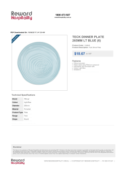 TECK DINNER PLATE 265MM LT BLUE(6)