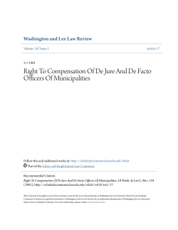 Right To Compensation Of De Jure And De Facto Officers Of