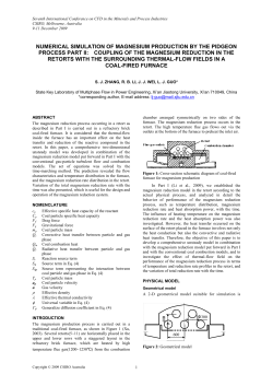 numerical simulation of magnesium production by the