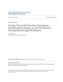 Giving a Voice to the Powerless: Participatory Monitoring