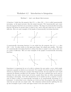 Worksheet 4.2 Introduction to Integration