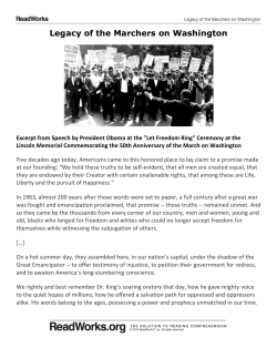Legacy of the Marchers on Washington