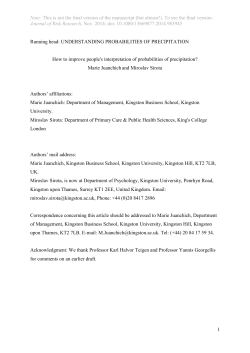 Running head: UNDERSTANDING PROBABILITY OF