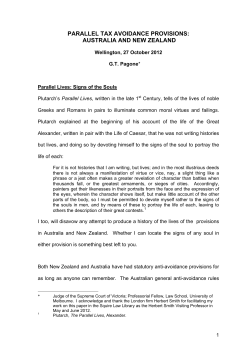 parallel tax avoidance provisions: australia and new zealand