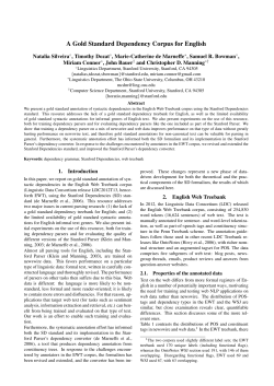A Gold Standard Dependency Corpus for English