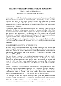 heuristic biases in mathematical reasoning