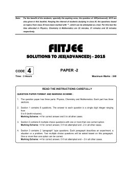 Paper-2 - FIITJEE North West Delhi