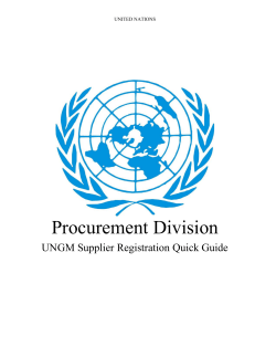 Guide to Supplier Registration with the United Nations