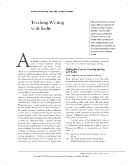 Teaching Writing with Radio