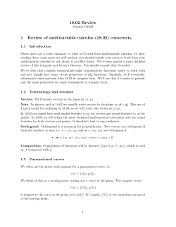 Brief review of relevant multivariable calculuse