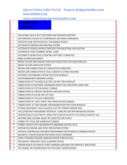 mechanical projects - Academic Projects Bangalore