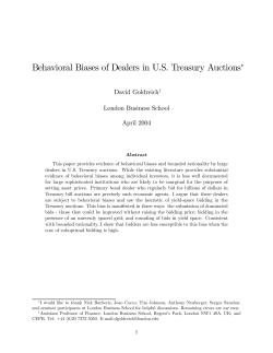 Behavioral Biases of Dealers in US Treasury Auctions