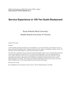 Service Experience in 100 Yen Sushi Restaurant