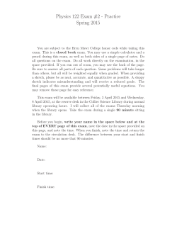 Physics 122 Exam #2 - Practice Spring 2015