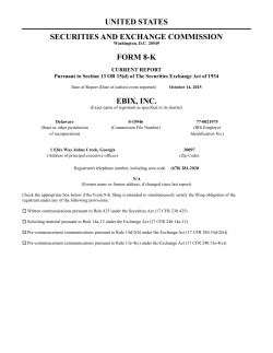 8-K Form 8-K Credit Line Increase