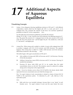 17 Additional Aspects of Aqueous Equilibria