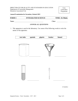 FORM 1 INTEGRATED SCIENCE TIME: 1h
