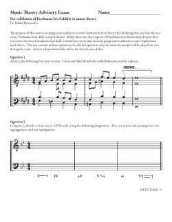 Music Theory Advisory Exam