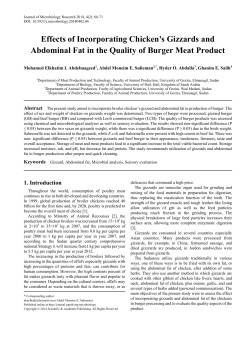 Effects of Incorporating Chicken`s Gizzards and Abdominal Fat in the