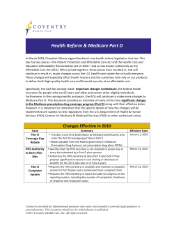 Medicare Part D_ACA - Coventry Health Care