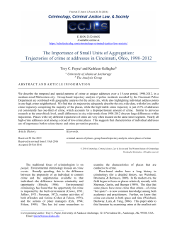 Trajectories of crime at addresses in Cincinnati, Ohio, 1998–2012