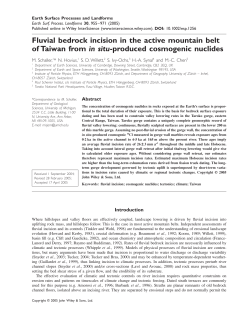 Fluvial bedrock incision in the active mountain belt of Taiwan from in