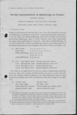 On the representation of diphthongs in Frisian