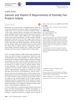 Calcium and Vitamin D Requirements of Enterally Fed