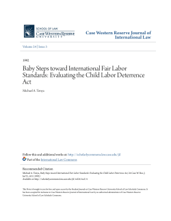 Baby Steps toward International Fair Labor Standards: Evaluating