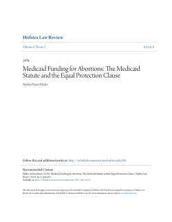 Medicaid Funding for Abortions: The Medicaid Statute and the Equal