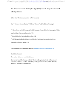 The ethics conundrum in Recall by Genotype (RbG) research