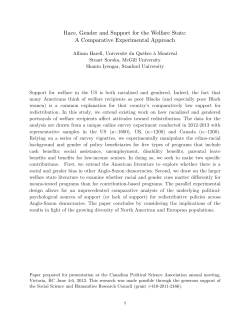 Race, Gender and Support for the Welfare State