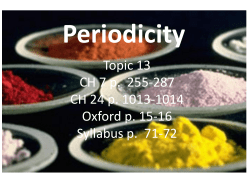 Topic 13.1 Trends across period 3