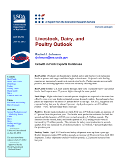 Livestock, Dairy, and Poultry - USDA Economics, Statistics and