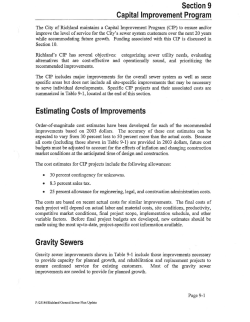 Section 9 Capital Improvement Program Estimating Costs of