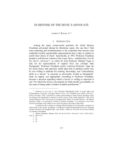 in defense of the devil`s advocate