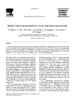 Methyl radical measurement by cavity ring