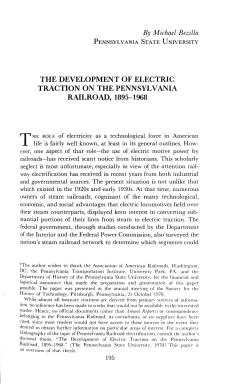 By Michael Bezilla THE DEVELOPMENT OF ELECTRIC TRACTION