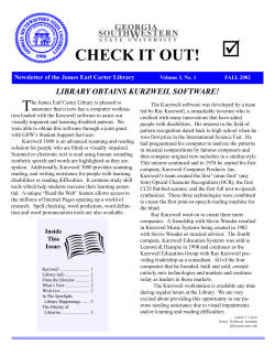 CHECK IT OUT! &thorn; - Georgia Southwestern State University