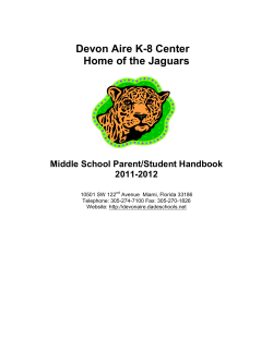 Devon Aire K-8 Center Home of the Jaguars Middle School Parent