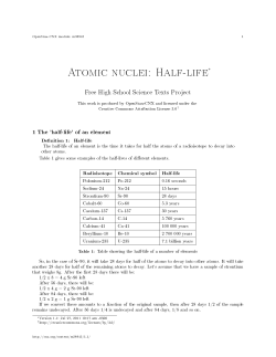 Atomic nuclei: Half-life