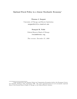 Optimal Fiscal Policy in a Linear Stochastic Economy