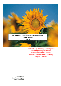 Guerrilla Poetry Attachment - Centre for Professional Learning